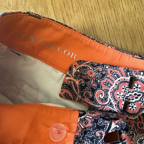 Ann Taylor Womens Short Size 0 Paisley Floral Pockets Chino Spring Summer - Picture 4 of 10